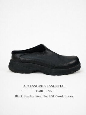 Carolina Steel Toe ESD Slip Resistant Leather Work Shoes Women's 8.5 Black
